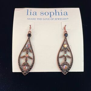 Lia Sophia Copper SPARKLY Earrings